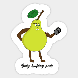 Body Building Pear Funny  Art Print Sticker